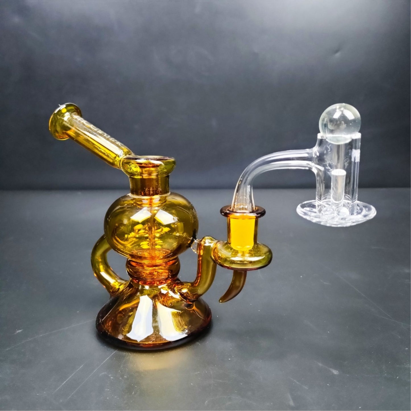 Glass Bong | 7 Pcs Recycler II Portable Oil Rig Set Full 