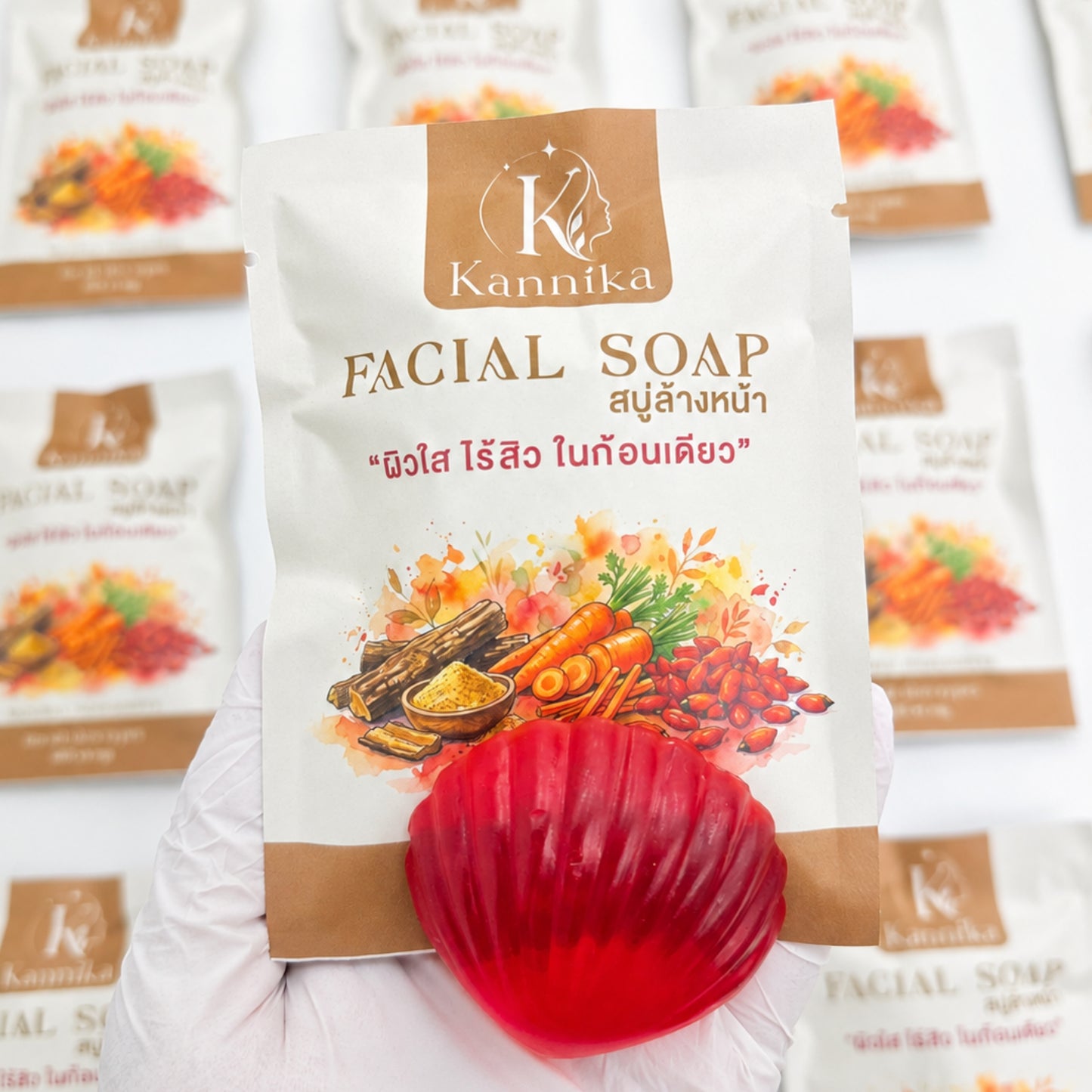 Kannika Facial Soap สบู่ล้างหน้า ผิวใส ไร้สิว ในก้อนเดียว