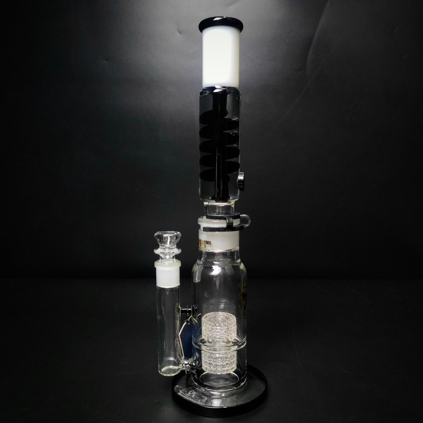 Glass Bong | PHOENIX LEGO STRAIGHT WITH DOUBLE MATRIX PERCOLATOR BLACK CLIP 15 INCH