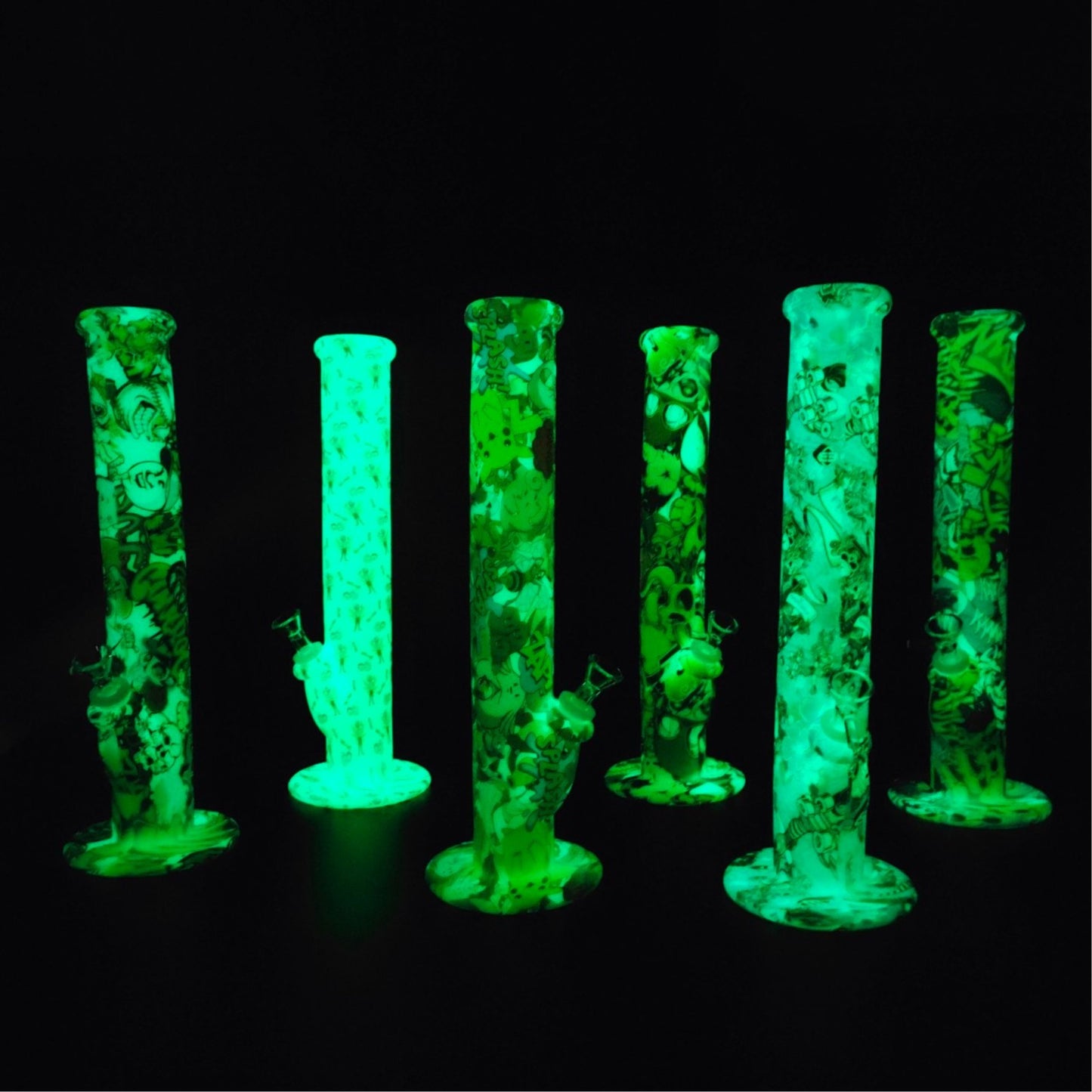 Glass Bong | GLOW IN THE DARK SILICONE STRAIGHT 14 INCH - SILICONE UNBERAKABLE BONG