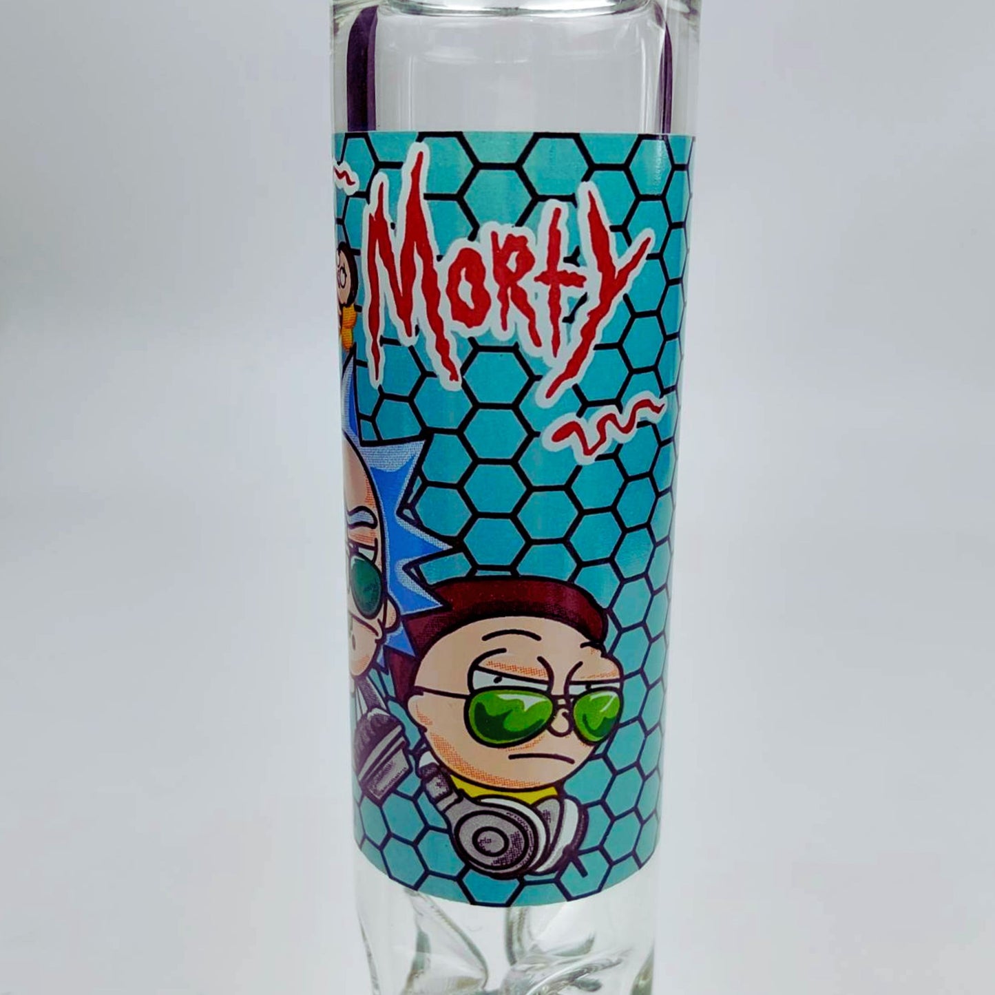 GLASS BONG | RICK AND MORTY HONEYCOMB BLUE 9 INCH 5MM THICKNESS