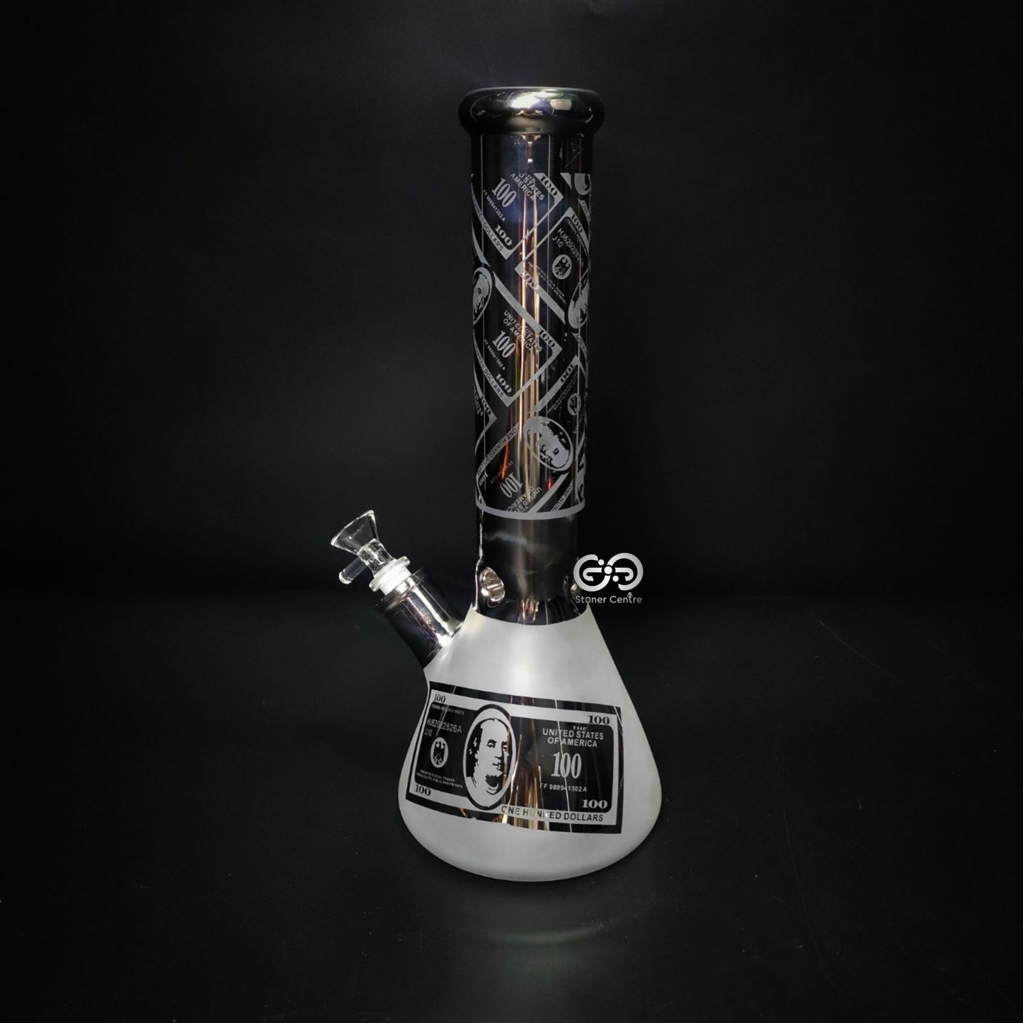 Glass Bong | DOLLAR BILL BEAKER SILVER 13.5 INCH