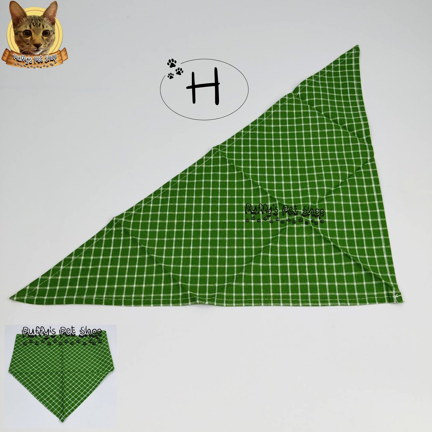 Puffy's Pet Shop |  Luxury Cotton Pet Scarf  ผ้าพันคอสัตว์เลี้ยงพรีเมียม ผ้าคอตตอนแท้ เนื้อผ้าดี ไม่ระคายเคือง สำหรับสุนัขและแมว ขนาด L 60 ซม.