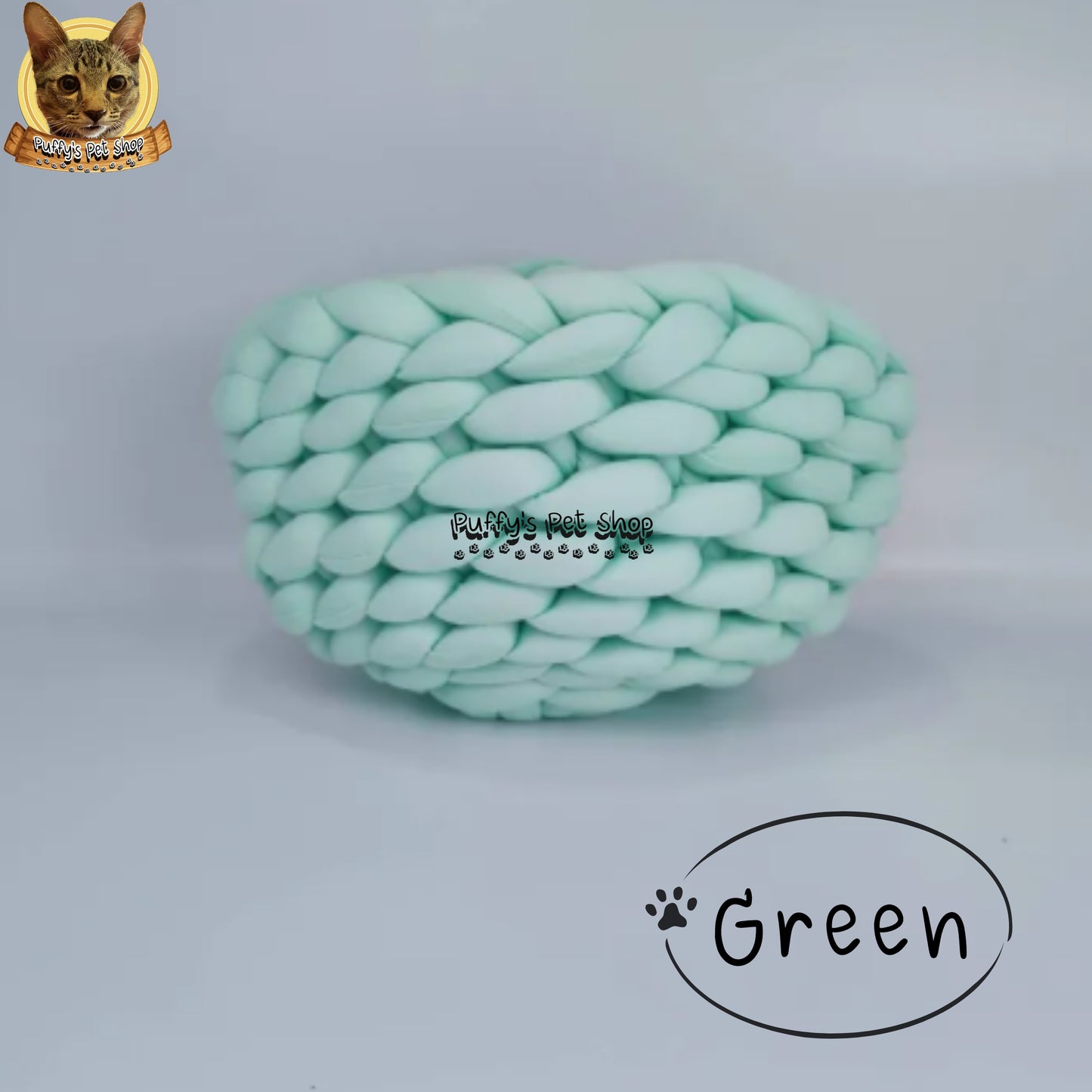 Puffy's Pet Shop | Knitted Cotton Basket Bed for Cats & Dogs ที่นอนสัตว์เลี้ยง น้องหมาและน้องแมว ทรงตะกร้า ผลิตจากผ้าฝ้ายถัก ขนาด 35 / 40 / 45 ซม.