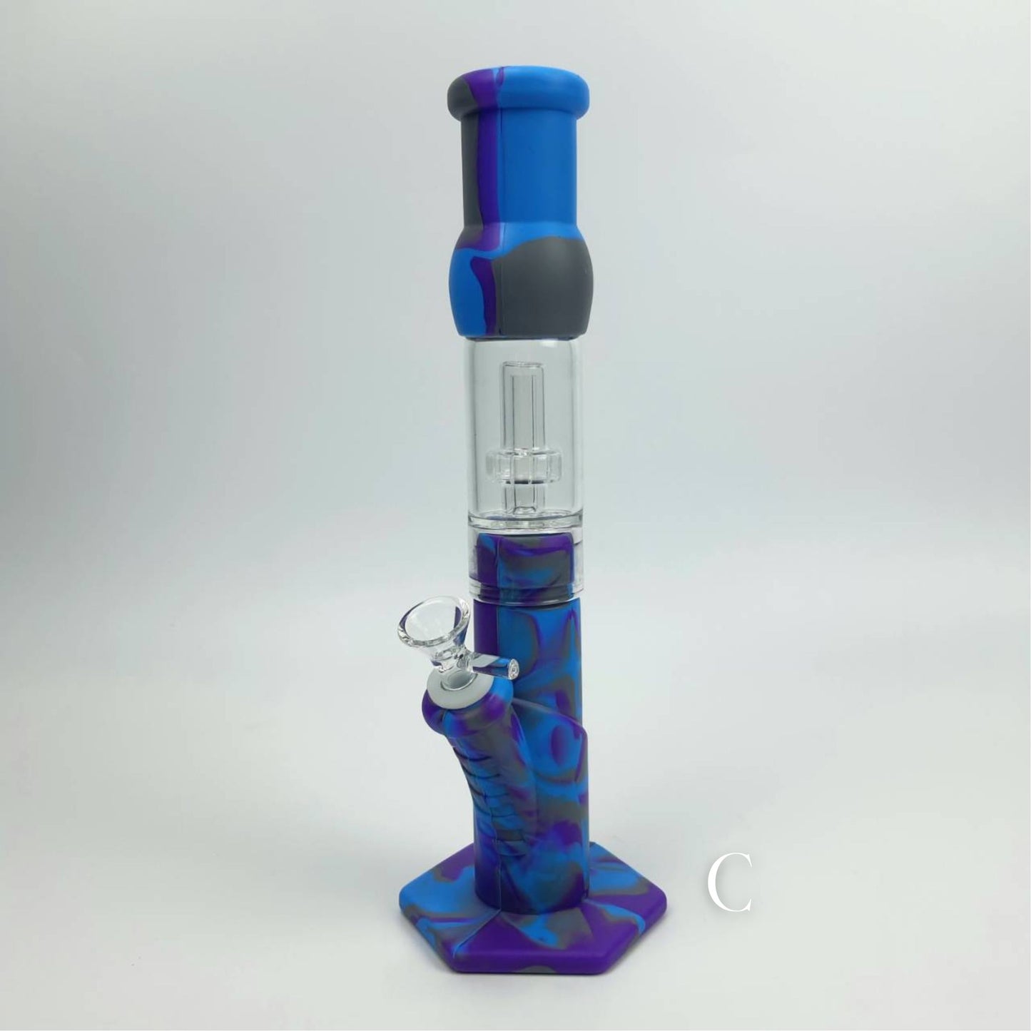 Glass Bong | SILICONE BONG WITH GLASS FILTER PERCOLATOR 14 INCH