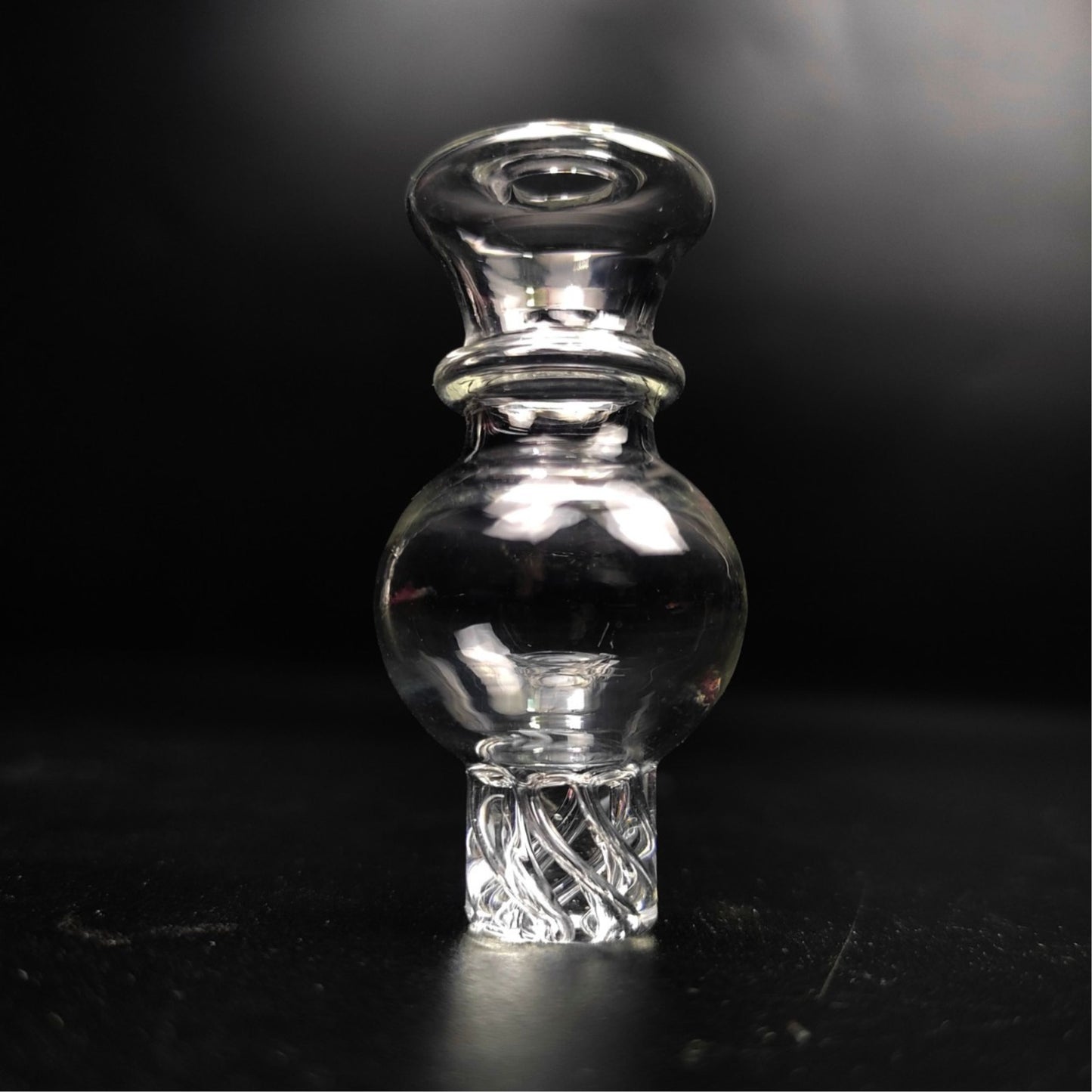 CARB CAP | SPIRAL RING V.2 QUARTZ CARB CAP 12.30 MM INNER DIAMETER 24.6 MM WIDEST DIAMETER