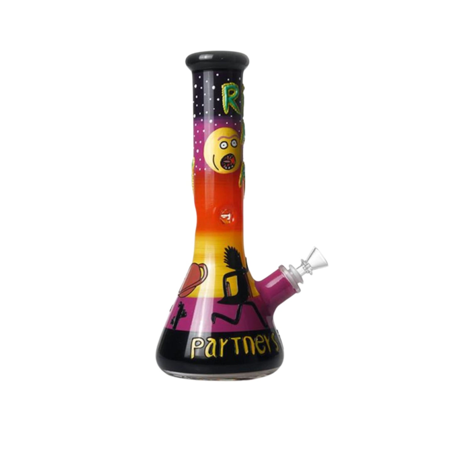 Glass Bong | GLOW IN THE DARK RICK AND MORTY PARTNER IN CRIMES 12.5 INCH