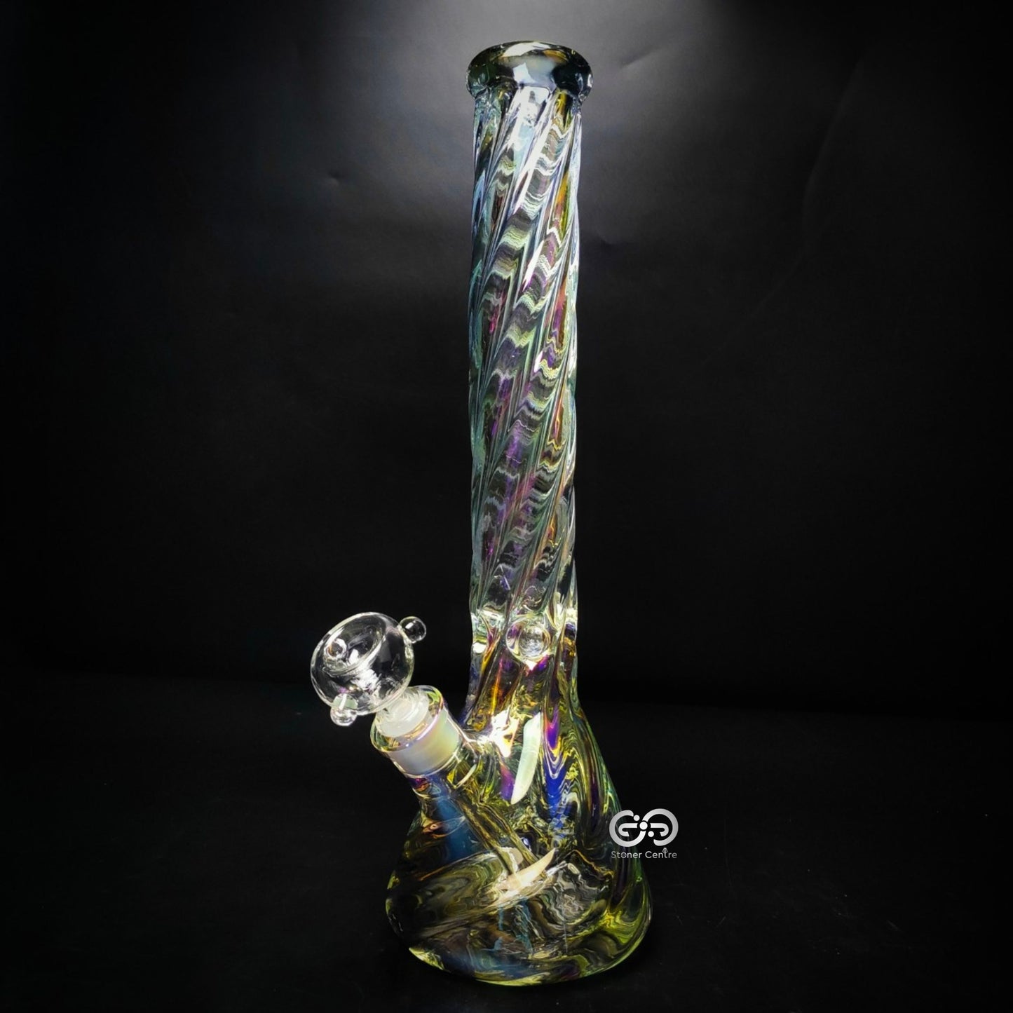 Glass Bong | TWISTY RAINBOW HOLOGRAPHIC BEAKER 16 INCH