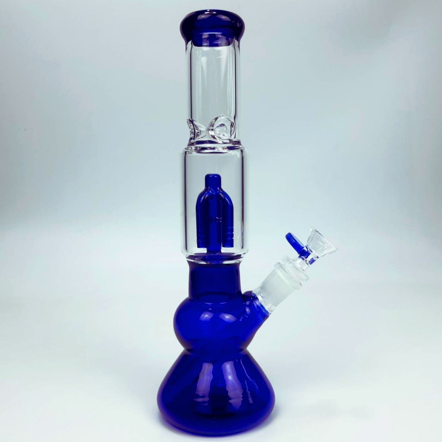GLASS BONG | DOUBLE SPHERE BASE GLASS 14MM JOINT WITH 4 ARM PERC 12 INCH