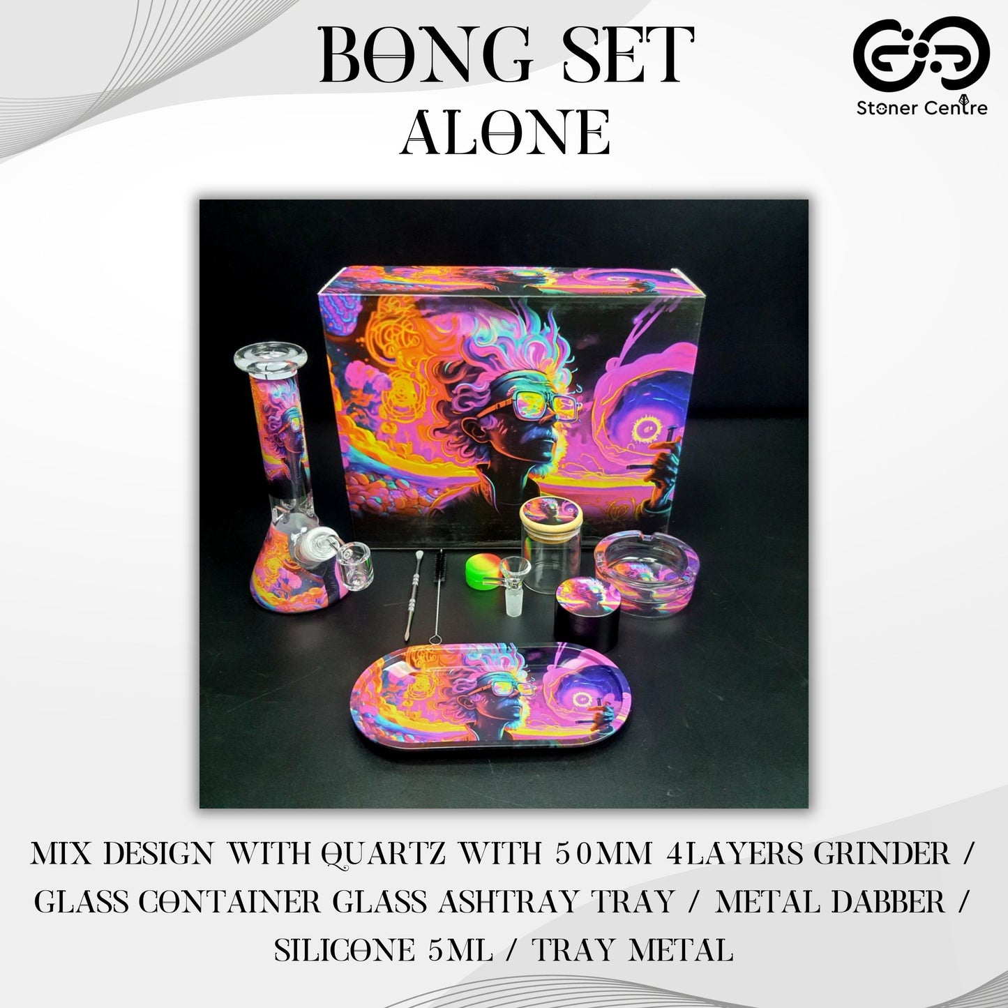 BONG SET (MIX DESIGN WITH QUARTZ) | ALONE