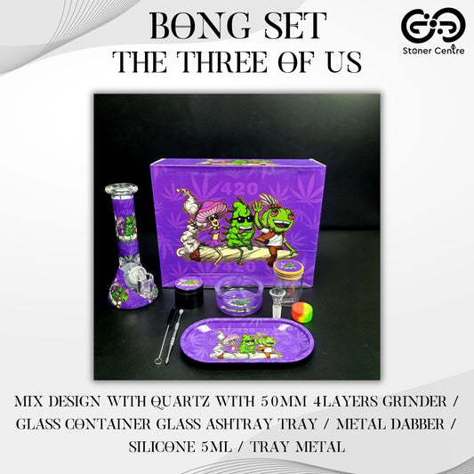 BONG SET (MIX DESIGN WITH QUARTZ) | THE THREE OF US