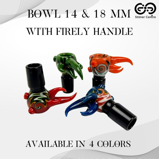 GLASS BOWL | WITH FIRELY HANDLE 14 &amp; 18MM