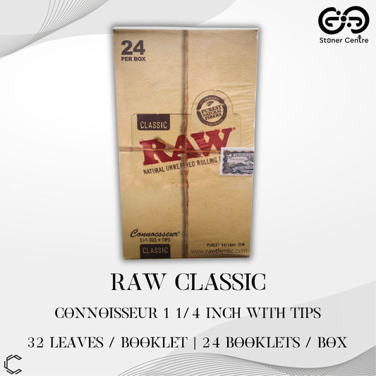 ROLLING PAPER | CHA RAW CLASSIC CONNOISSEUR 1 ¼" WITH TIPS