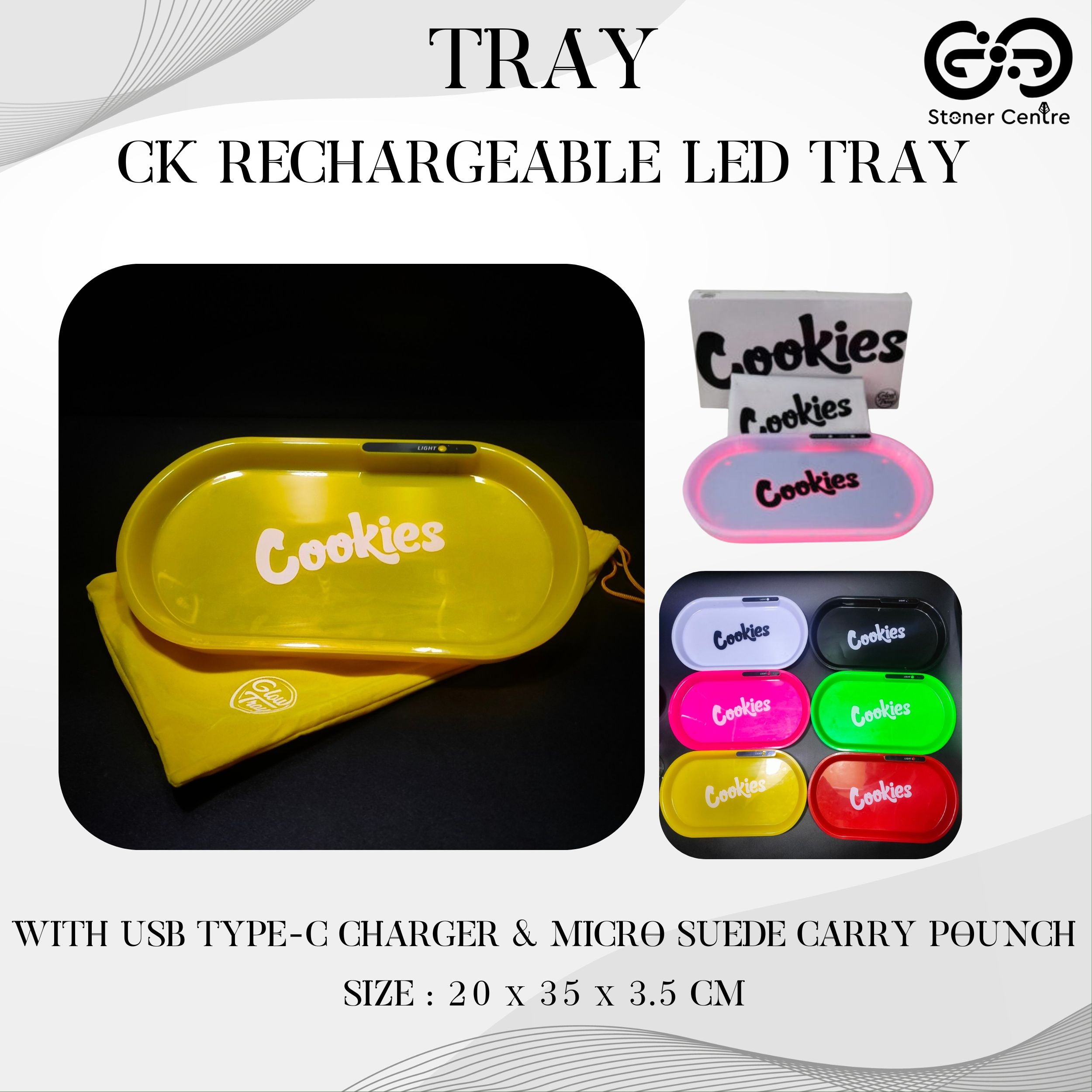 TRAY | LED COOKIES RECHARGEABLE TRAY GLOW IN THE DARK PARTY TRAY ...