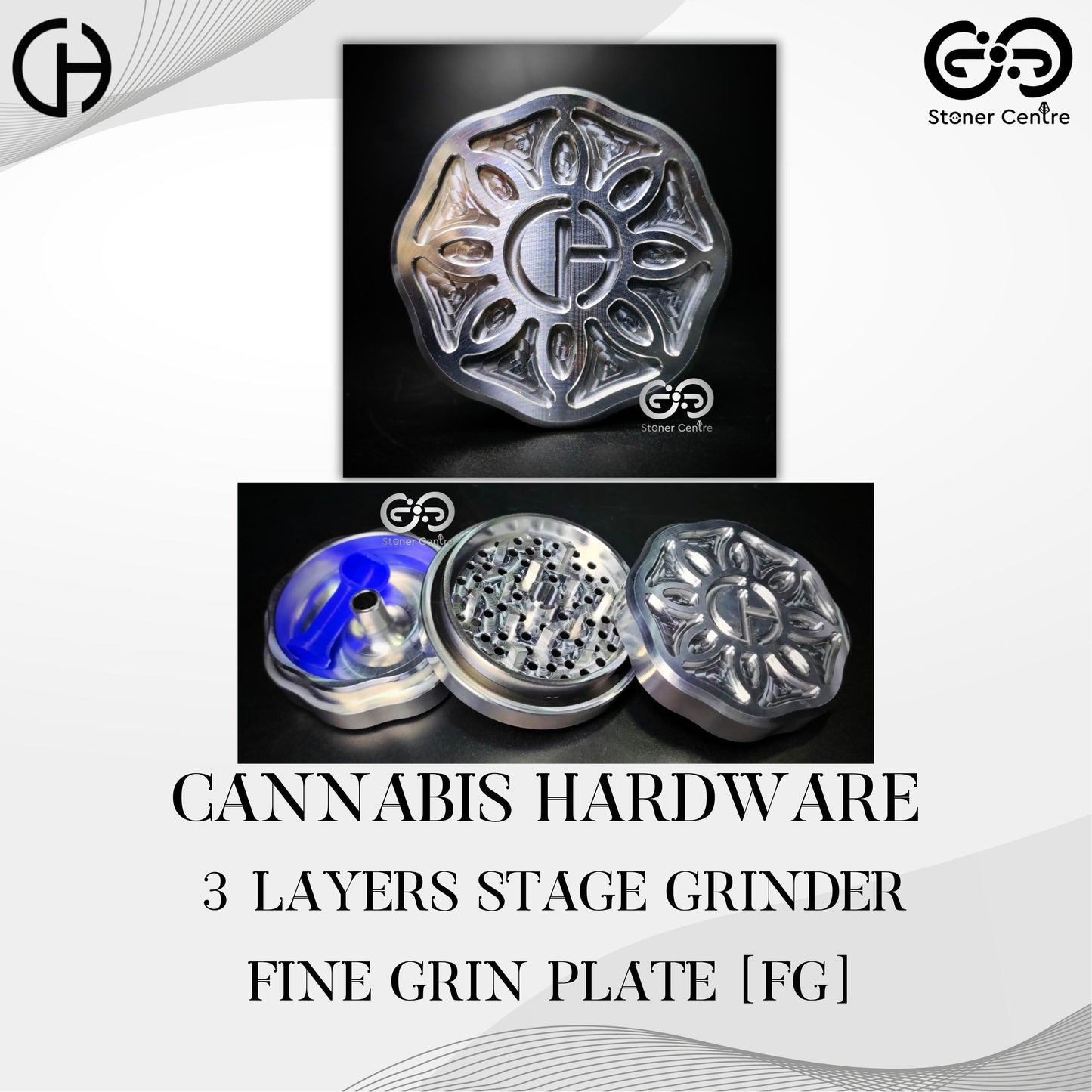 CANNABIS HARDWARE | 3 LAYERS STAGE GRINDER FINE GRIN PLATE [FG]