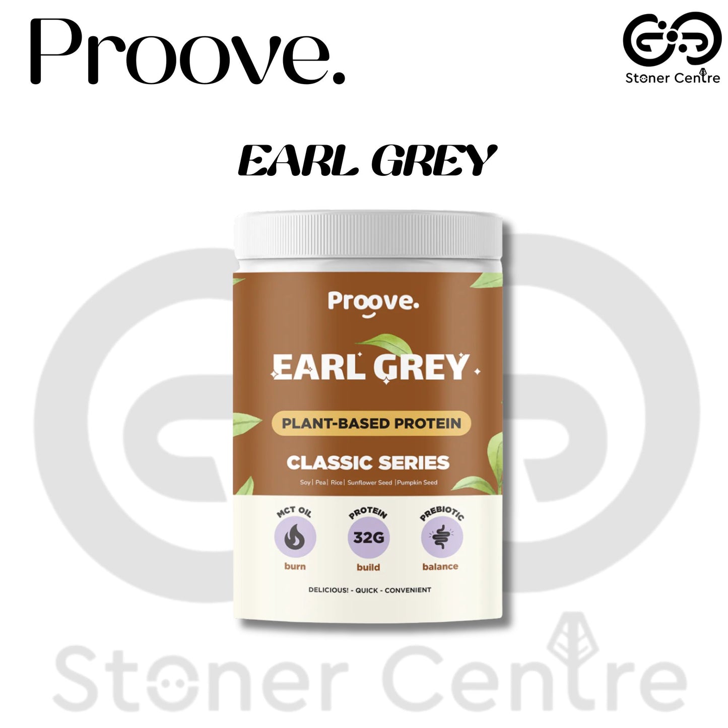 Proove Plant-based Protein "Earl Grey" | กระปุก 450g. เป็นโปรตีนพืช ไม่มีกลูเตน ไม่มีน้ำตาล ไม่มีคอเลสเตอรอล ของแท้ KETO ทานได้