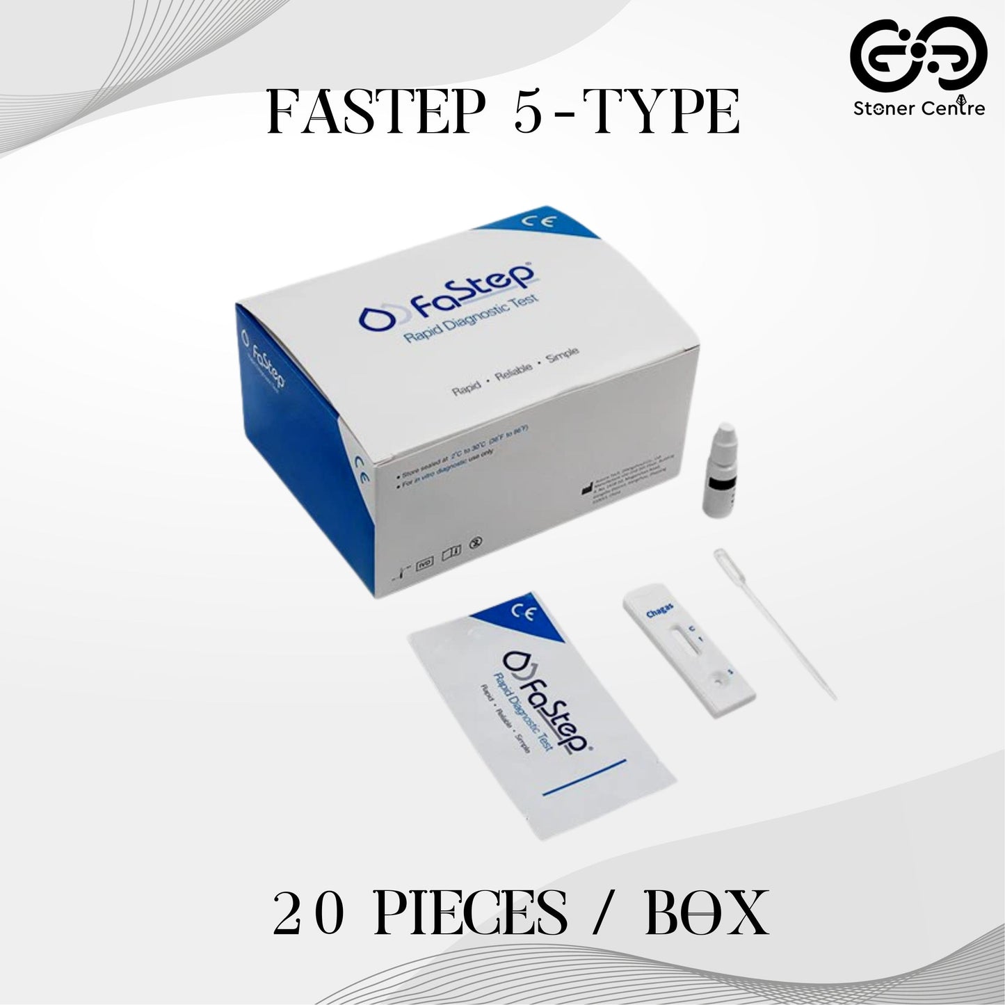 FASTEP 5-TYPE Urine Test, 5-channel type, Urine test for urgent drugs, 20 pieces / box