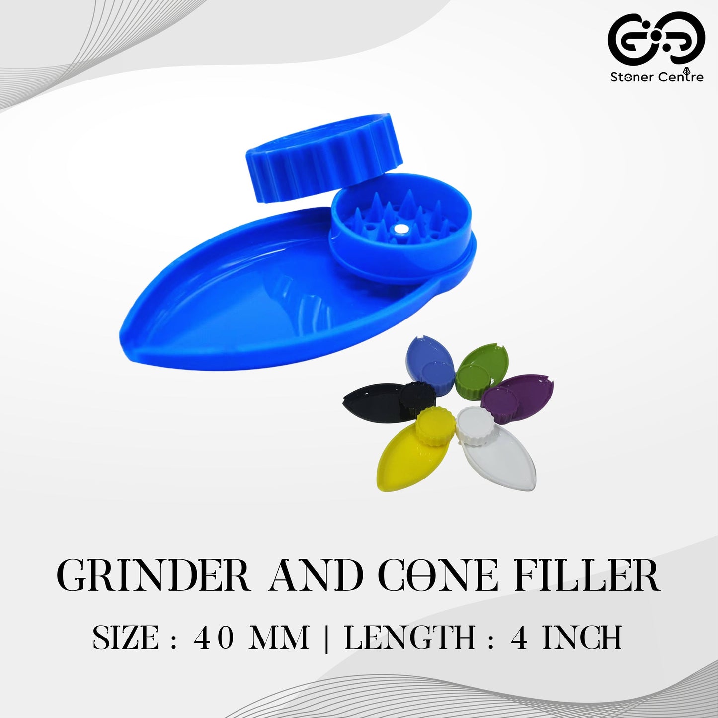 GRINDER | ACRYLIC GRINDER AND CONE FILLER 40 MM