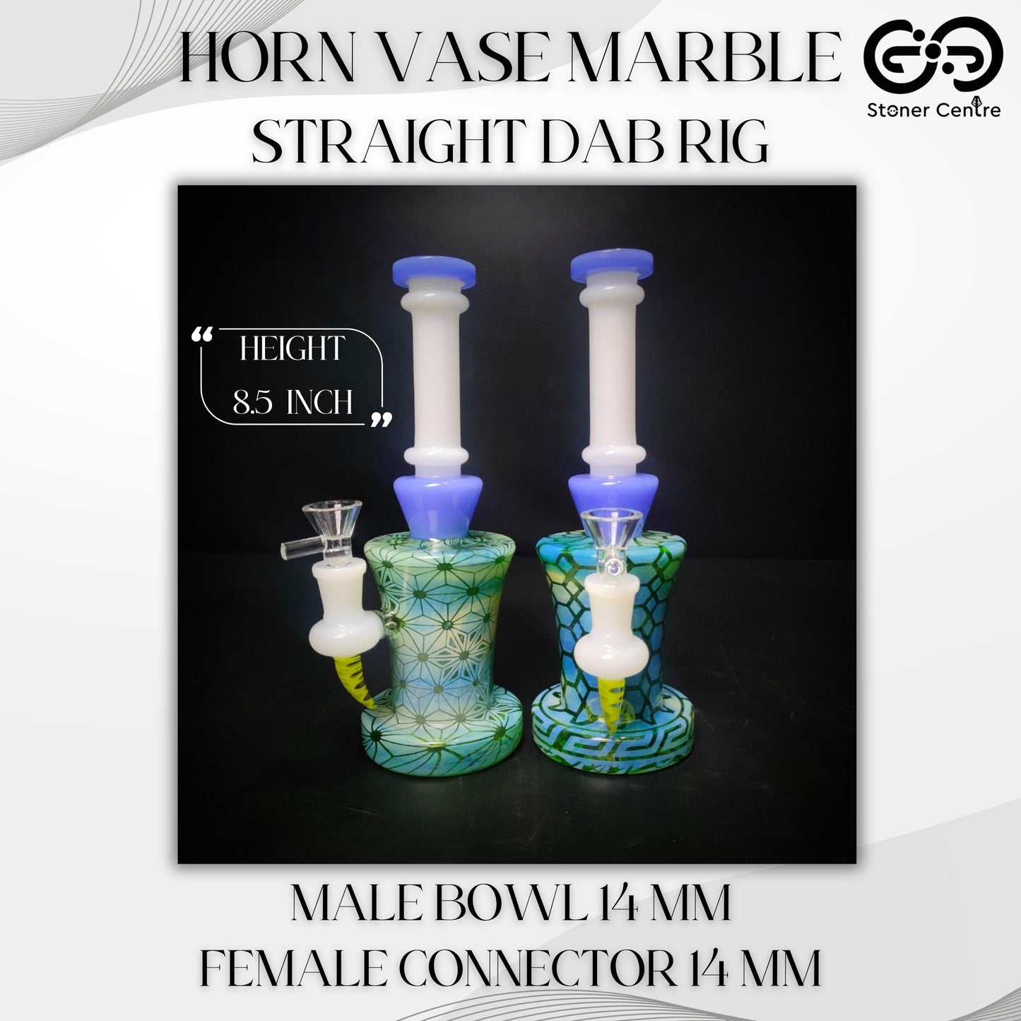 Glass Bong | HORN VASE STR MARBLE 8.5 INCH