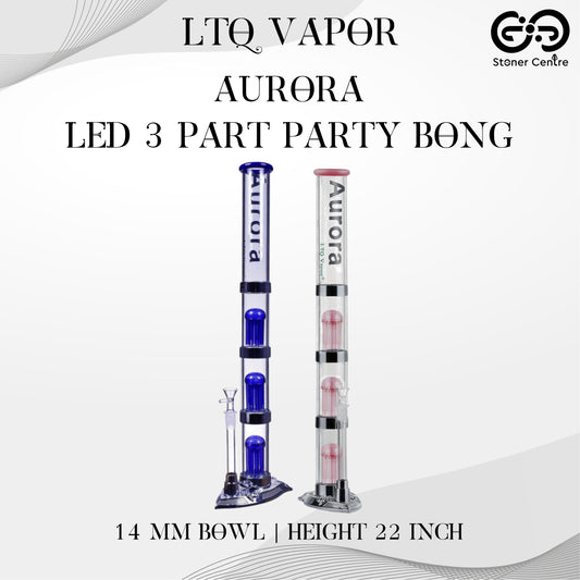 LTQ VAPOR | AURORA LED 3 PART PARTY BONG 22 INCH