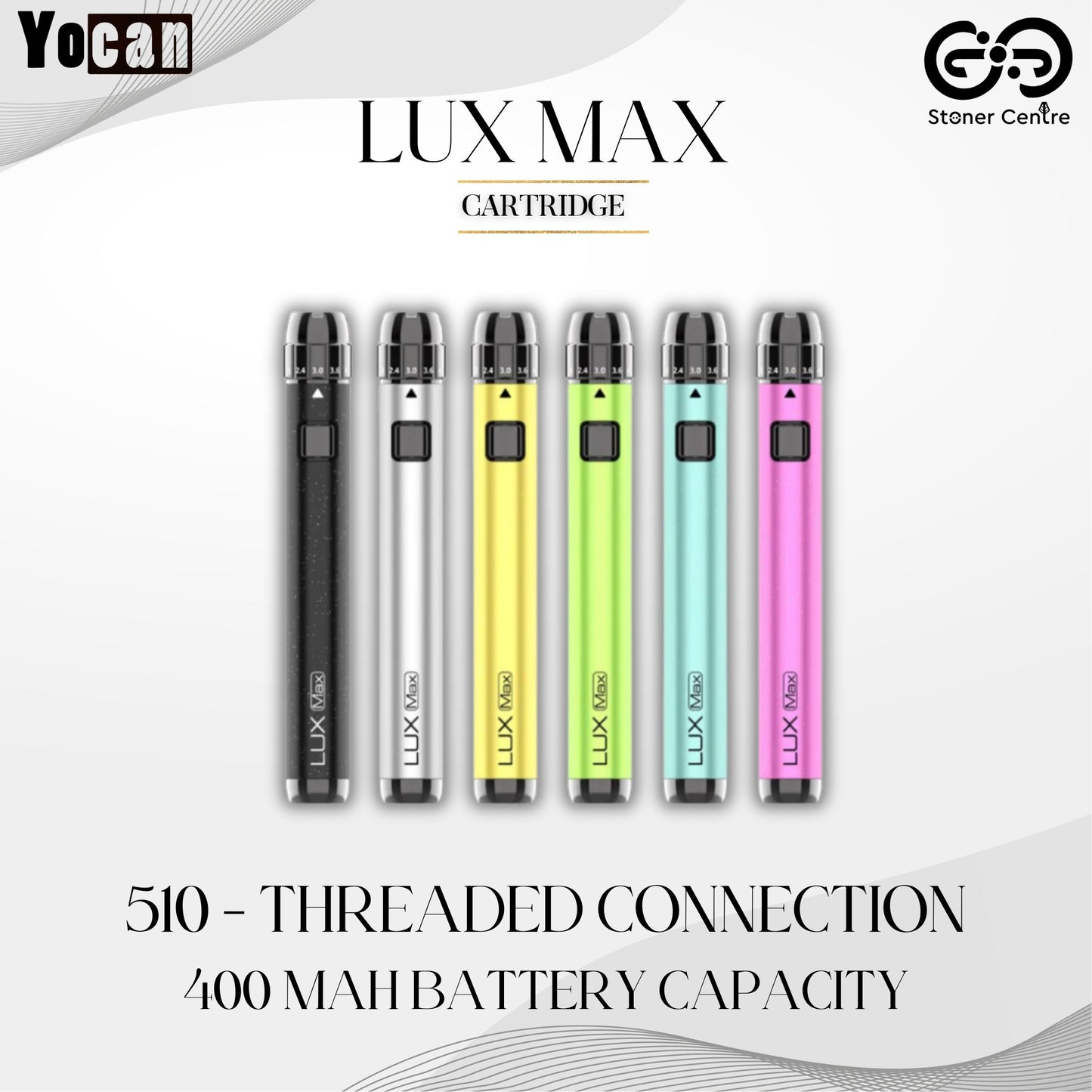 YOCAN | LUX MAX 510 THREADED VAPE PEN BATTERY / 510 CARTRIDGE