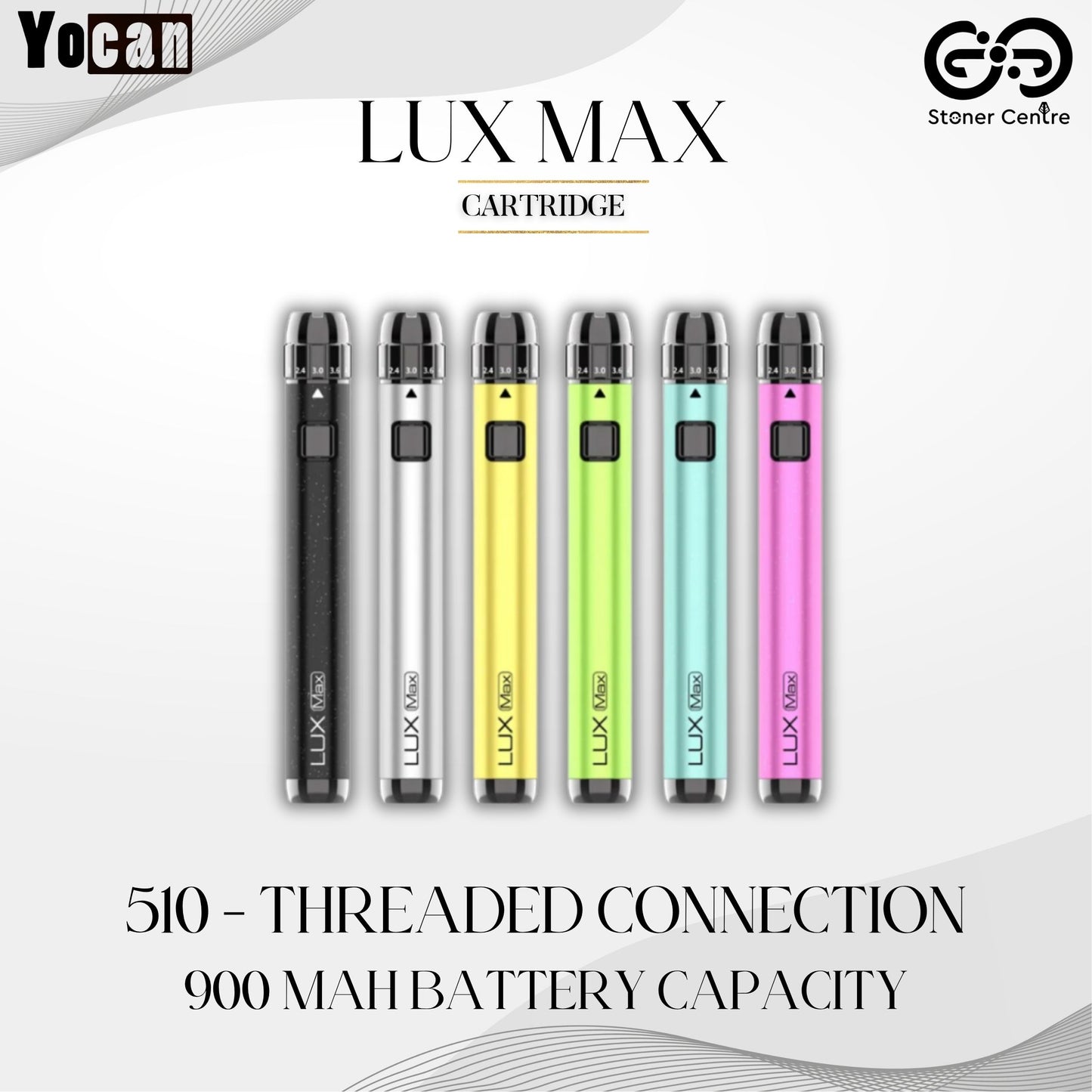 YOCAN | LUX MAX 510 THREADED VAPE PEN BATTERY / 510 CARTRIDGE