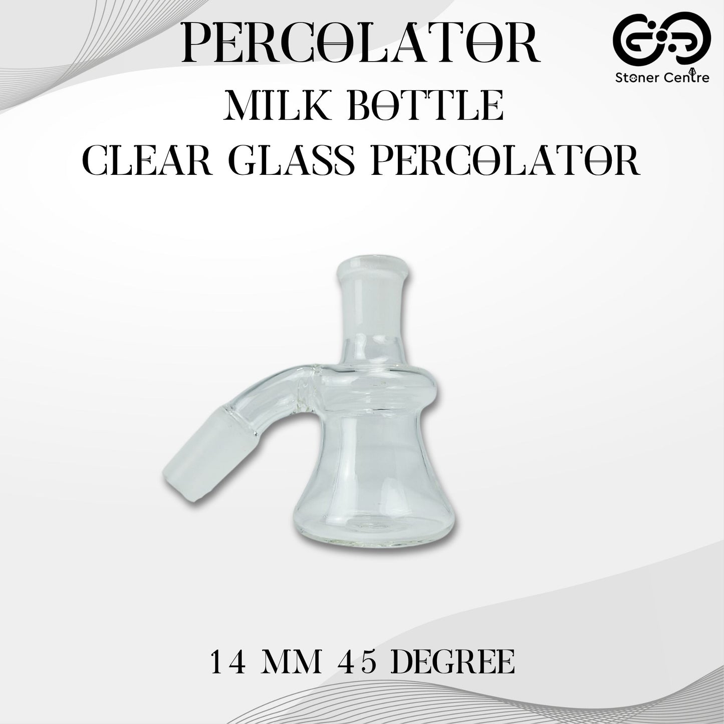 PERCOLATOR | MILK BOTTLE PERCOLATOR - CLEAR GLASS 14 MM 45 DEGREE
