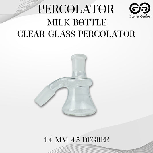 PERCOLATOR | MILK BOTTLE PERCOLATOR - CLEAR GLASS 14 MM 45 DEGREE