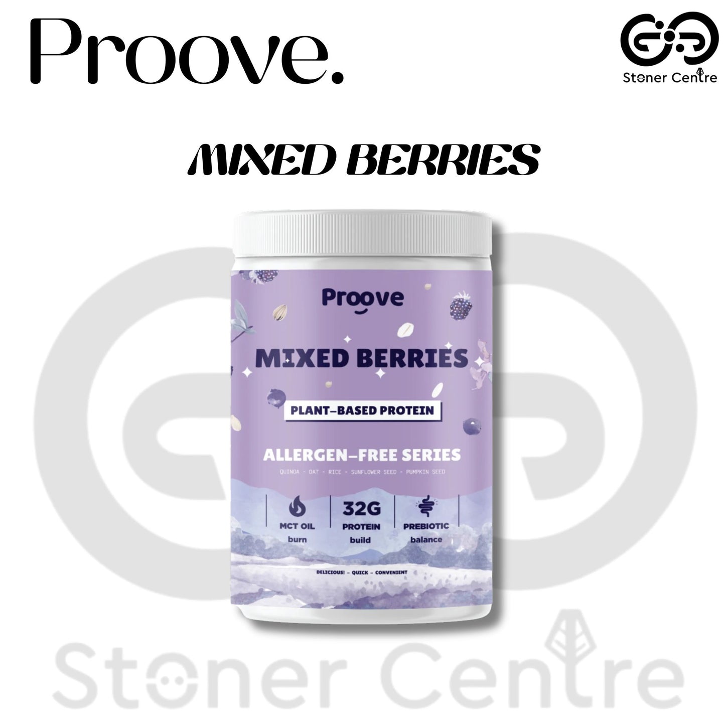 Proove Plant-based Protein "Mixed Berries" | กระปุก 450g. เป็นโปรตีนพืช ไม่มีกลูเตน ไม่มีน้ำตาล ไม่มีคอเลสเตอรอล ของแท้ KETO ทานได้