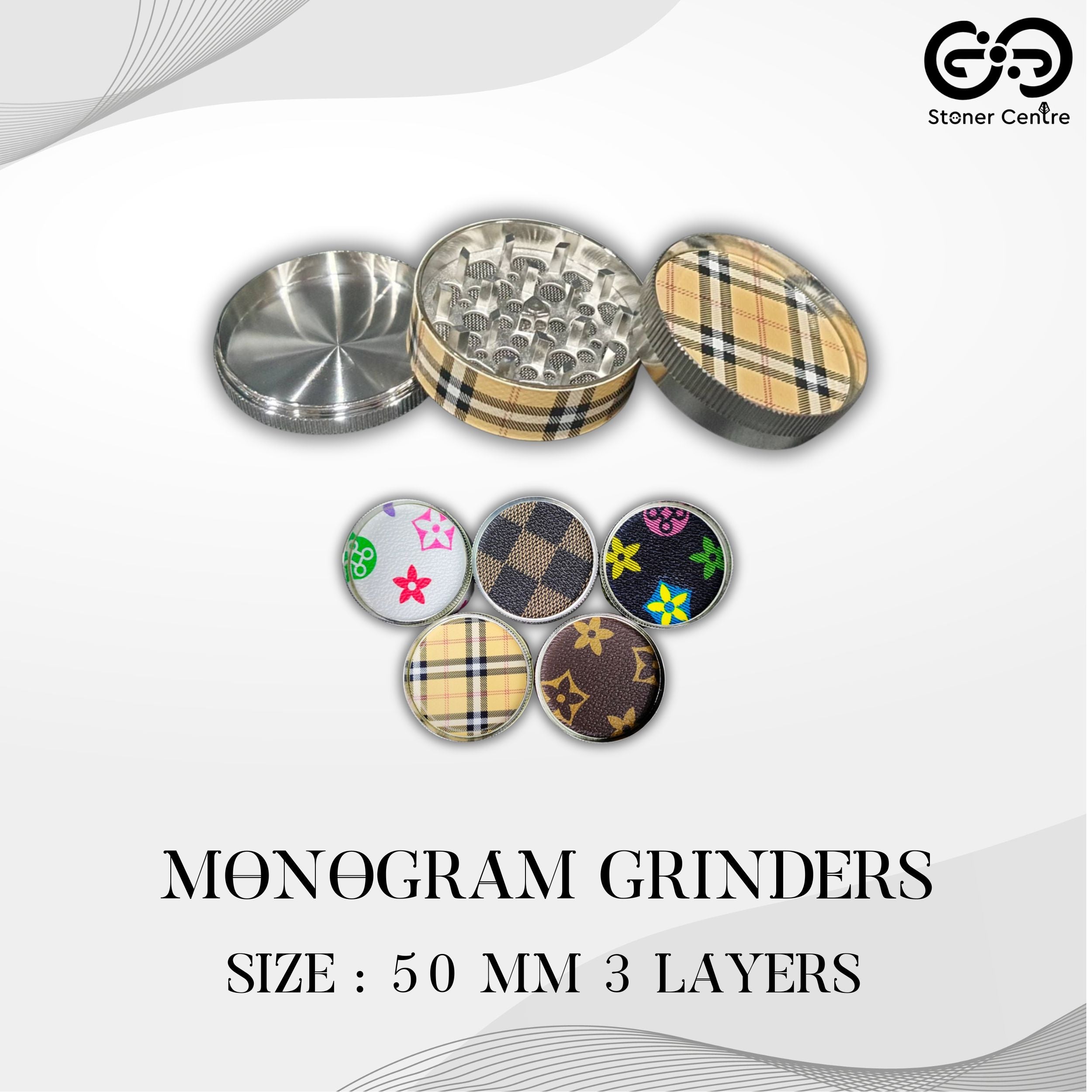 GRINDER | MONOGRAM GRINDER 3 LAYERS 50 MM – Stonercentre.com