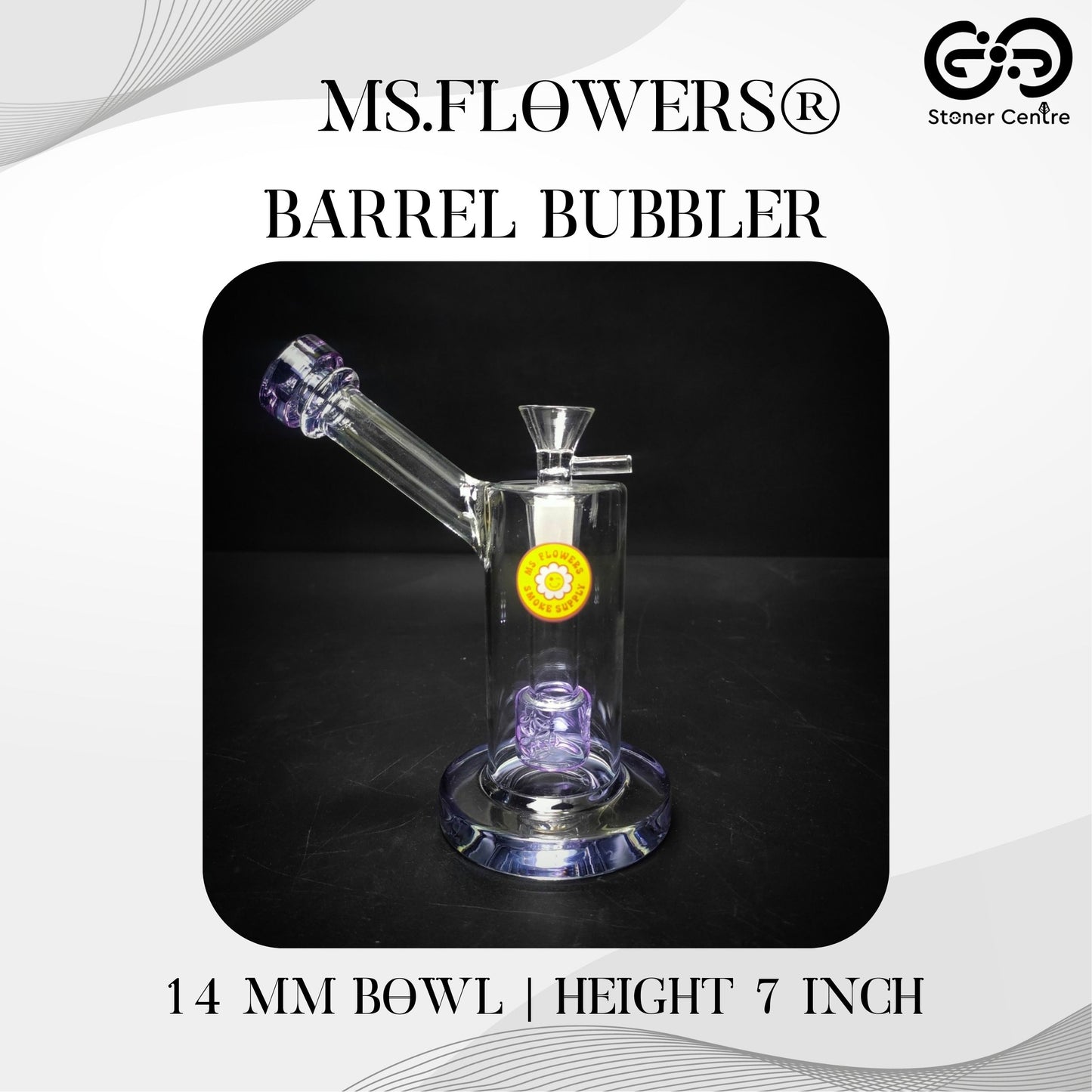 GLASS BONG | MS.FLOWERS BARREL BUBBLER 7 INCH