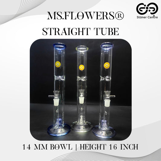 GLASS BONG | MS.FLOWERS STRAIGHT TUBE 16 INCH