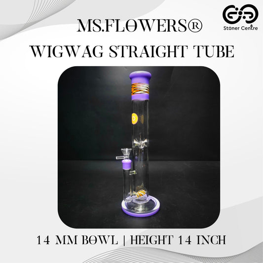 GLASS BONG | MS.FLOWERS WIGWAG STRAIGHT TUBE 14 INCH