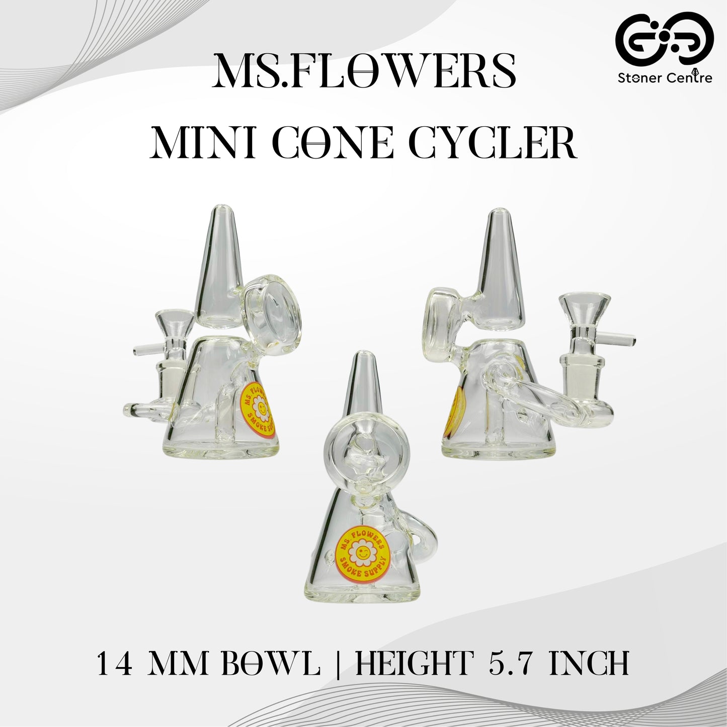 GLASS BONG | MS.FLOWERS MINI CONE CYCLER 5.7 INCH