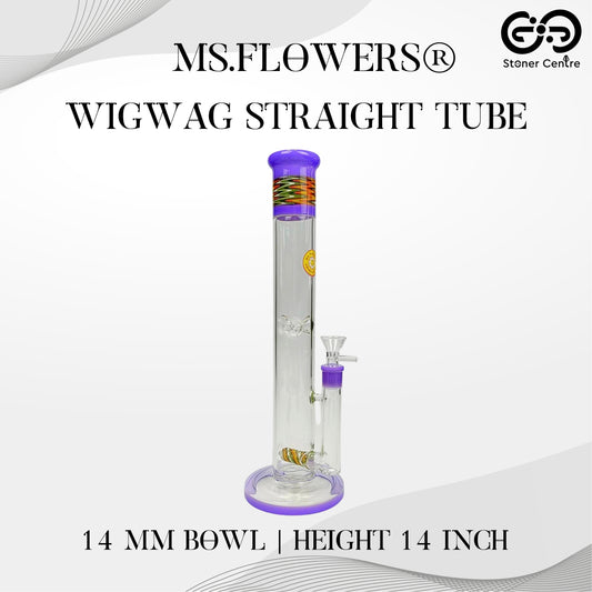 GLASS BONG | MS.FLOWERS WIGWAG STRAIGHT TUBE 14 INCH