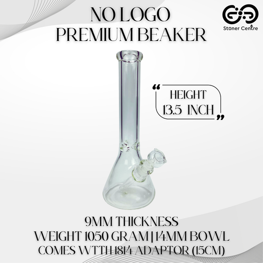 GLASS BONG | NO LOGO PREMIUM BEAKER NOLOGO 13.5 INCH 9MM THICKNESS