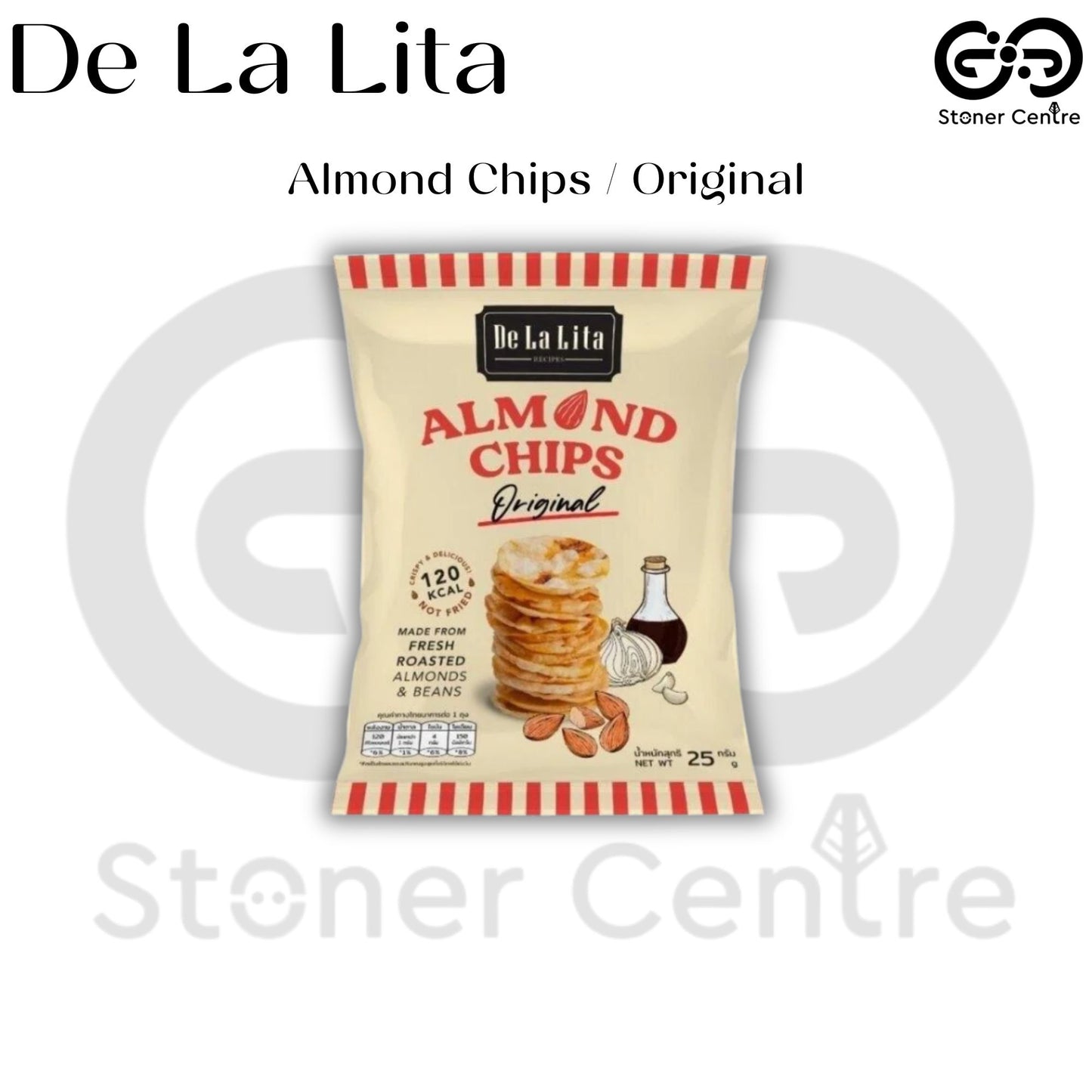 ALmond Chips "Original" 25g. | ขนมอัลมอนด์และข้าวอัดแผ่น รสดั้งเดิม De La Lita ขนาด 25 กรัม