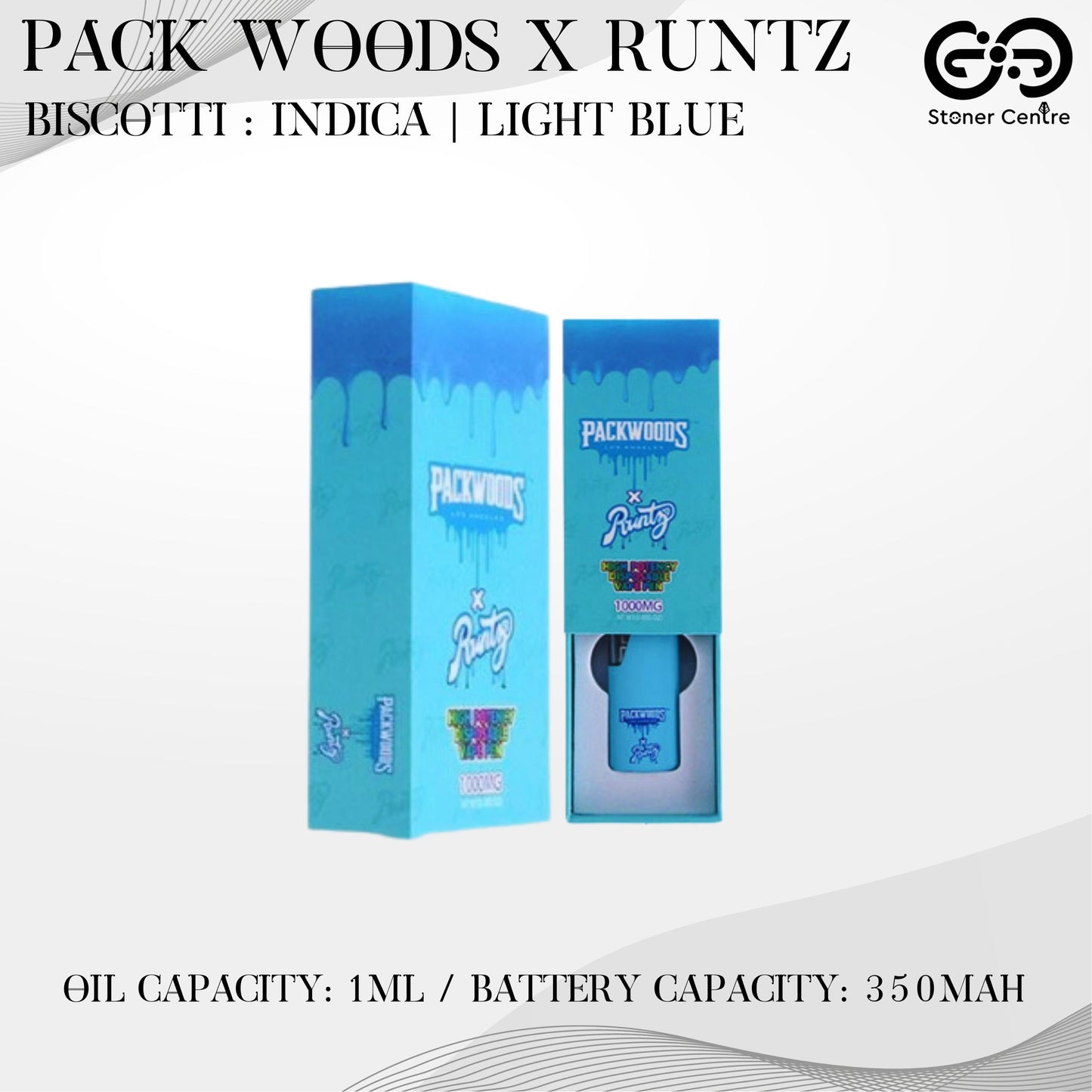 PACKWOODS x RUNTZ | BISCOTTI : INDICA | LIGHT BLUE