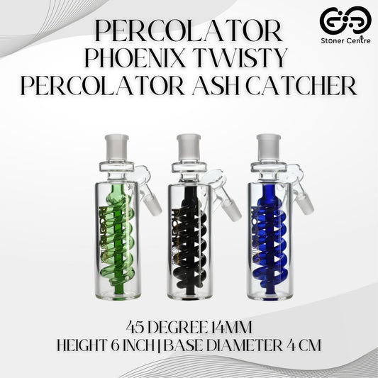 PERCOLATOR | PHOENIX TWISTY PERCOLATOR ASH CATCHER 14MM 45 DEGREE