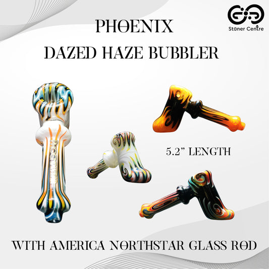 Glass Bong | Dazed Haze Bubbler 5.2" Length with America North Star Glass Rod