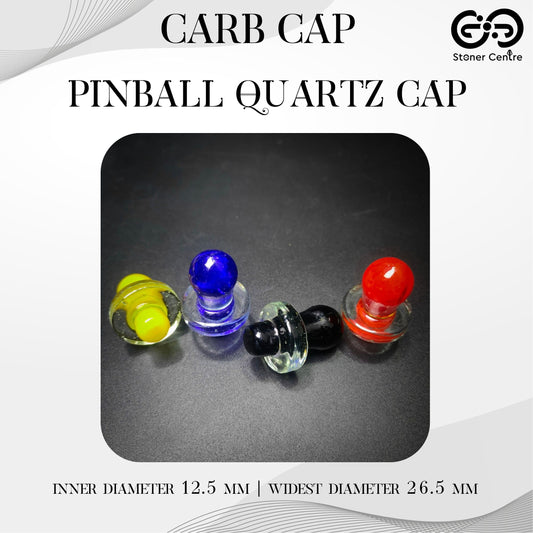 CARB CAP | PINBALL QUARTZ CAP 12.5 MM INNER DIAMETER 26.5 MM WIDEST DIAMETER