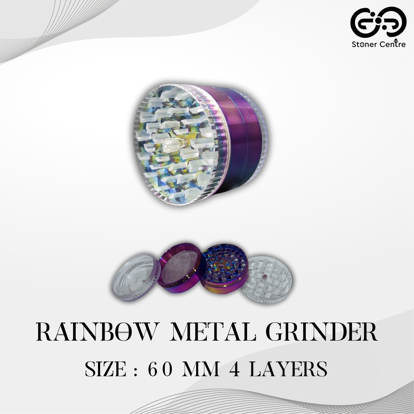 GRINDER | RAINBOW METAL GRINDER 4 LAYERS 60 MM