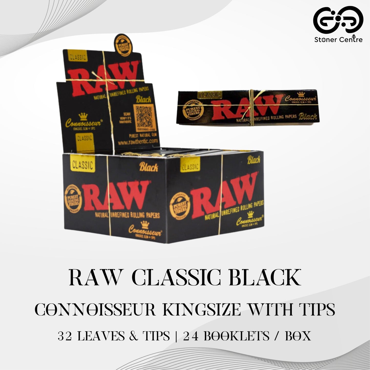 ROLLING PAPER | RAW CLASSIC BLACK CONNOISSEUR KINGSIZE WITH TIPS