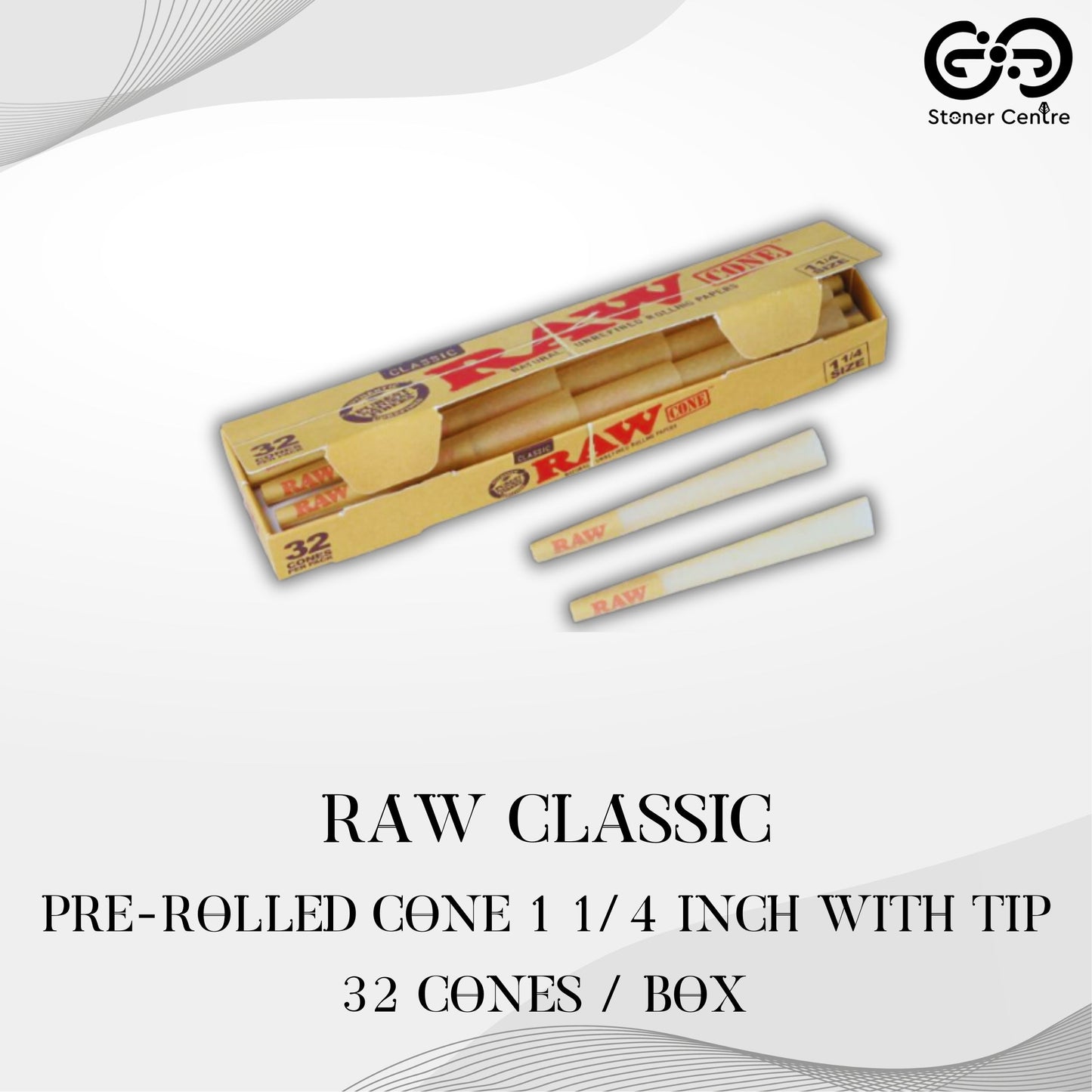 ROLLING PAPER | RAW CLASSIC PRE-ROLLED CONE 1 ¼" WITH TIP