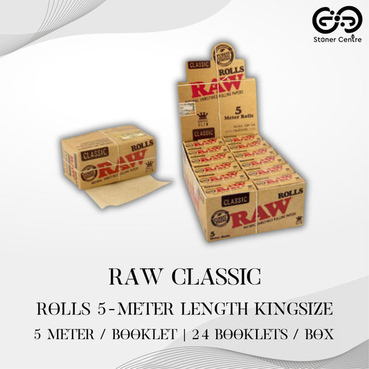 ROLLING PAPER | RAW CLASSIC ROLLS 5-METER LENGTH KINGSIZE