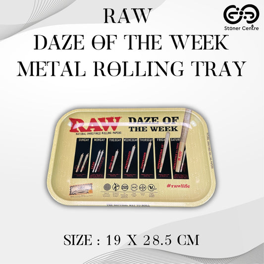 TRAY | RAW - DAZE OF THE WEEK METAL ROLLING TRAY SIZE : 19X28.5 CM