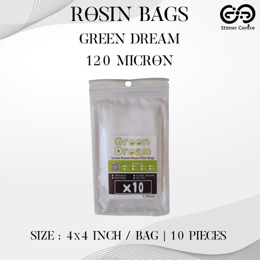 ROSIN BAGS | GREEN DREAM 4x4 INCH ROSIN BAGS SIZE 120 MICRON | 10 PIECES