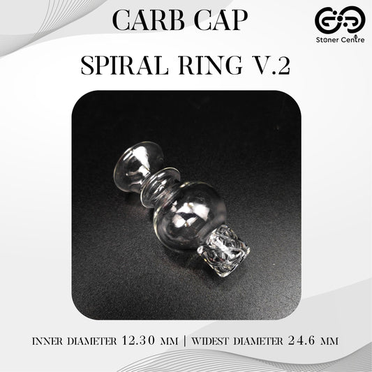 CARB CAP | SPIRAL RING V.2 QUARTZ CARB CAP 12.30 MM INNER DIAMETER 24.6 MM WIDEST DIAMETER