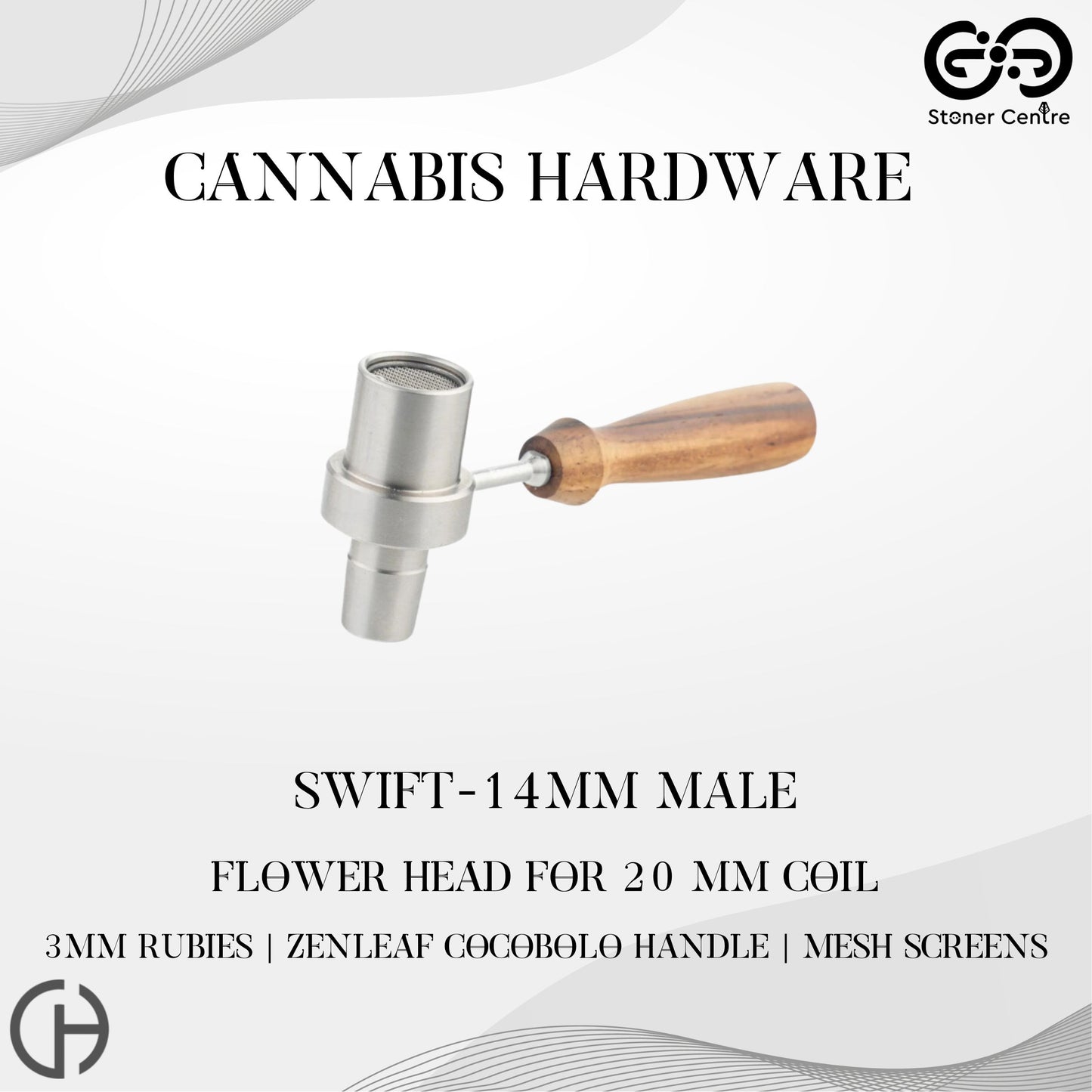 CANNABIS HARDWARE |  SWIFT-14MM MALE FLOWER HEAD FOR 20 MM COIL