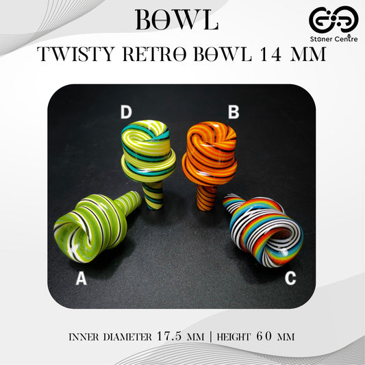 GLASS BOWL | TWISTY RETRO BOWL 14 MM